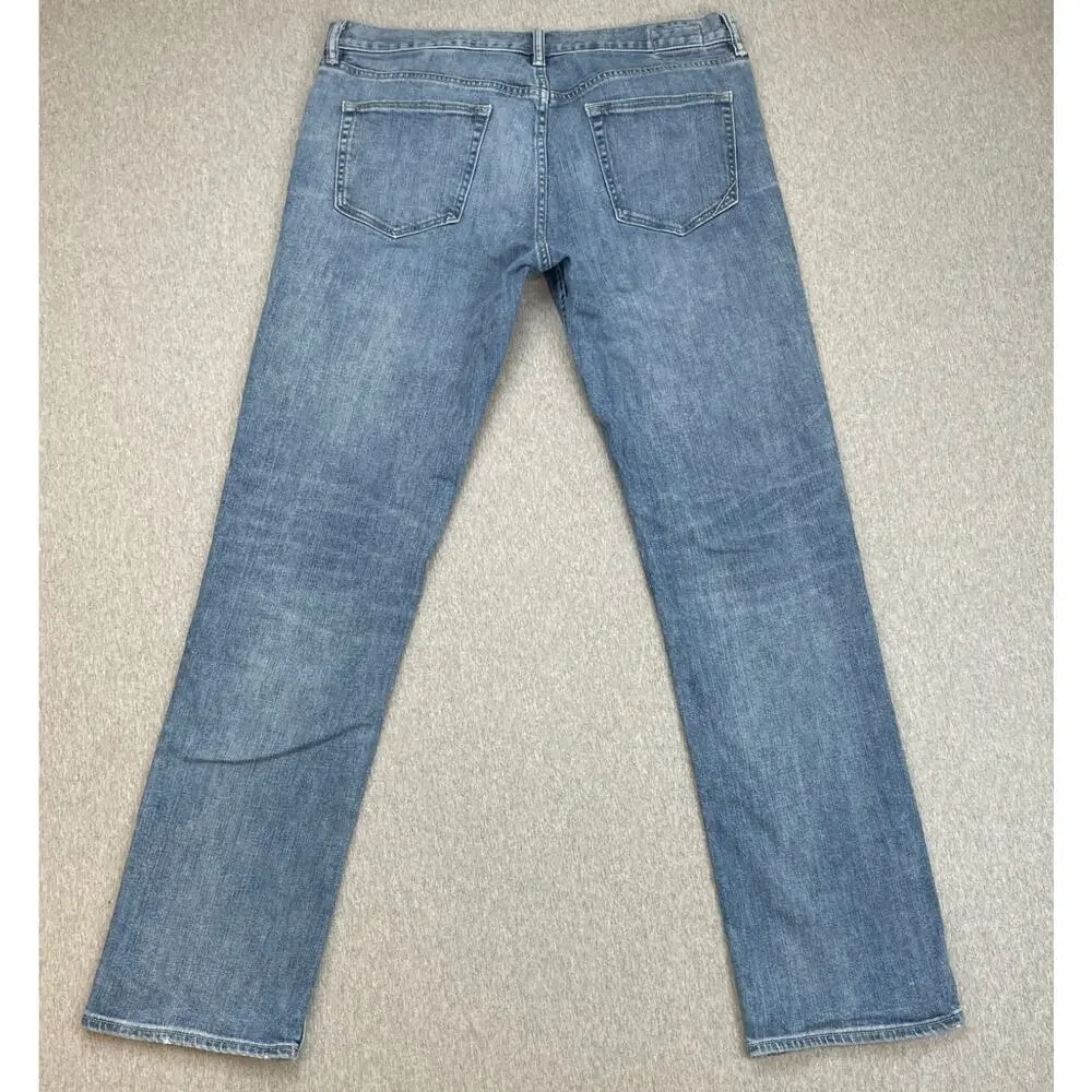 Banana Republic Jeans Men 34‎ x 34 Blue Cotton Blend Stretch Slim Straight